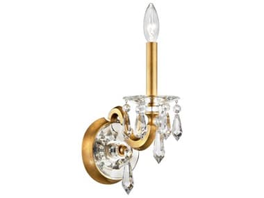 Schonbek Napoli 15" Tall 1-Light Gold Crystal Wall Sconce S5S7601