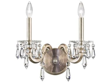 Schonbek Napoli 13" Tall 2-Light Steel Crystal Wall Sconce S5S7602