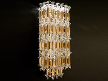 Schonbek Tahitian 19" Tall 1-Light Heirloom Gold Crystal LED Wall Sconce S5S811822O