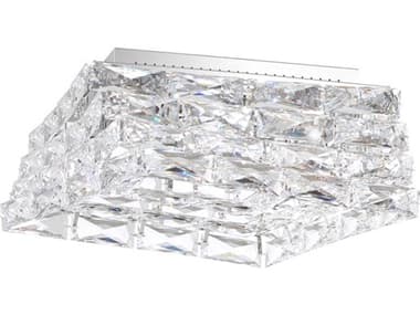 Schonbek Glissando 15" 5-Light Stainless Steel Crystal LED Flush Mount S5STW710NSS1S