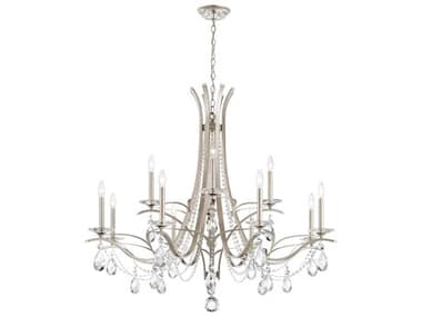 Schonbek Vesca 12-Light Silver Crystal Chandelier S5VA8322