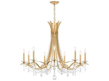 Schonbek Vesca 9-Light Gold Crystal Chandelier S5VA8339