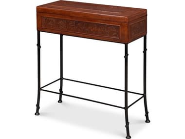 Sarreid Ltd Botanical Leather Box On Stand SA18446
