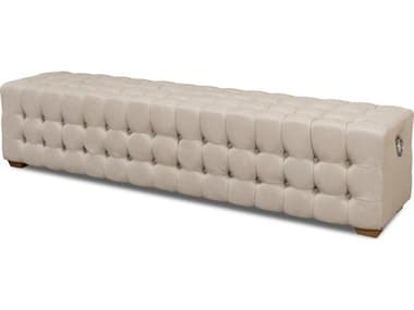 Sarreid Ltd Beam Bench Tufted Beige Linen SA28683