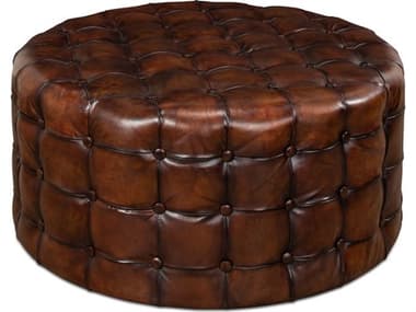 Sarreid Ltd Leather Tufted Ottoman SA29549