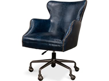 Sarreid Ltd Andrew Jackson Desk Chair, Chateau Blue SA30613