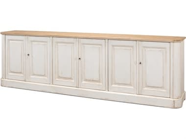 Sarreid Ltd Antique Whitewash Sideboard 6 Door SA40117