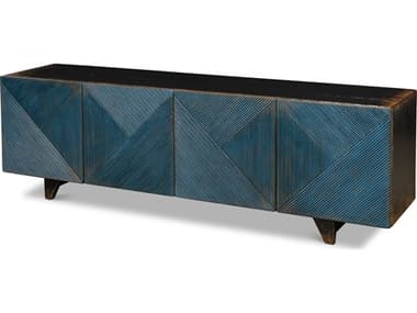 Sarreid Ltd Low Wall Console For Tv, Blue SA40373