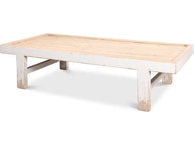 Sarreid Ltd Large Wood Panel Coffee Tbl, Ant. White SA404291