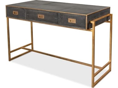 Sarreid Ltd Grey Leather Shagreen Desk SA40466