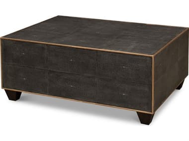 Sarreid Ltd Grey Leather Shagreen Cocktail Table SA40471