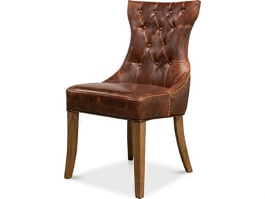 Sarreid Ltd Sophie Side Chair Dark Brown Leather SA52774