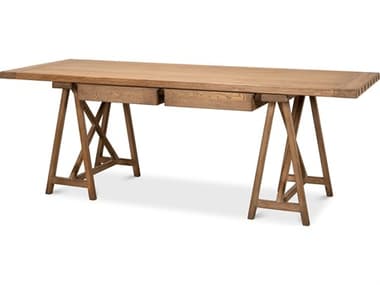 Sarreid Ltd Sawhorse Desk Natural Polished Old Pine SA53083