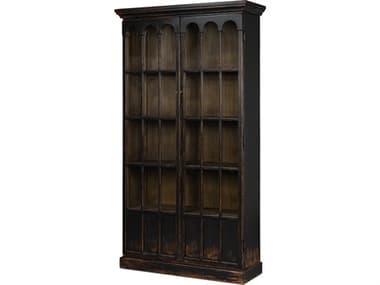 Sarreid Ltd Edgar Allan Glass Bookcase Antique Black SA532275