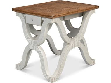 Sarreid Ltd Wavy Side Table Antique White SA535303
