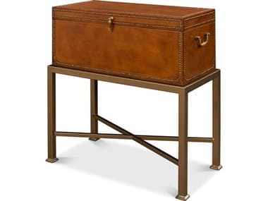 Sarreid Ltd Remington Leather Box On Stand SA53537