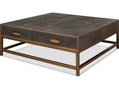 Sarreid Ltd Gideon Shagreen Sq.Coffee Table,Ant.Grey SA535521