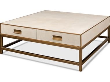 Sarreid Ltd Gideon Shagreen Sq.Coffee Table, White SA535524