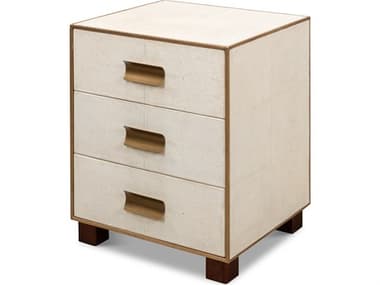 Sarreid Ltd Shagreen 3 Drawer Side Table,Osprey Wht SA535544