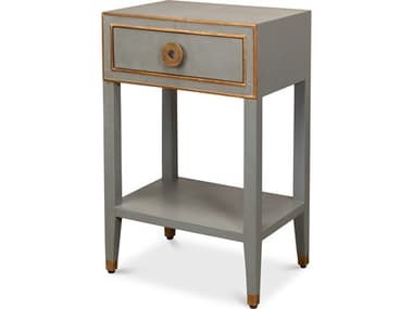 Sarreid Ltd Gabriella Shagreen Nightstand Storm Grey SA535692