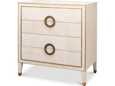 Sarreid Ltd Gabriella Shagreen 4 Drawer Chest White SA535704