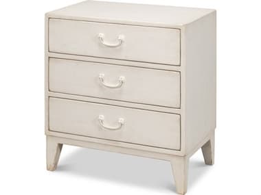 Sarreid Ltd Willow 3 Drawer Commode Antique White SA535753