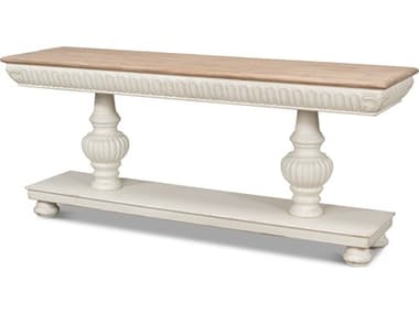 Sarreid Ltd Hugo Console, Ant.White W/Natural Top SA535803