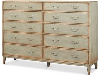 Sarreid Ltd Willow 10 Drawer Commode, Sage SA536194