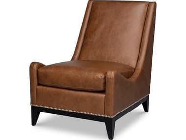 Sarreid Ltd Brandy Accent Chair In Distilled Leather SA53894