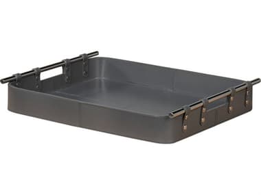 Sarreid Ltd Safari Leather Tray Quiet Shade SA540081
