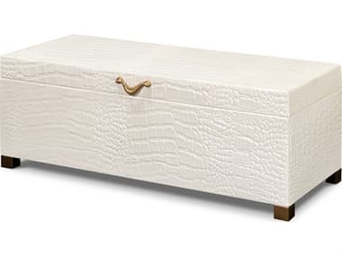 Sarreid Ltd Lyle Leather Box Pearl SA540122