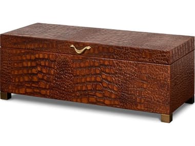 Sarreid Ltd Lyle Leather Box Tan Tessoro SA540124