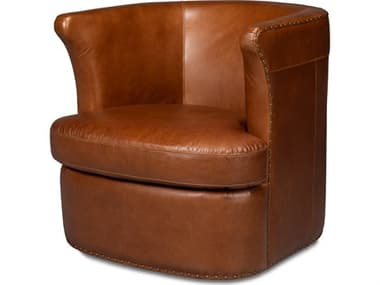 Sarreid Ltd Spencer Distilled Leather Swivel Chair SA54056