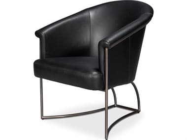 Sarreid Ltd Nagel Distilled Leather Chair Onyx Black SA54058