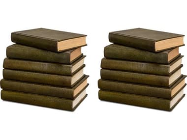 Sarreid Ltd Shagreen Books, Set Of 12, Leaf SA540773