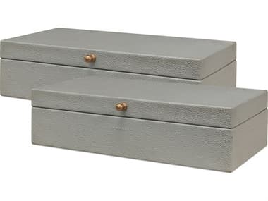 Sarreid Ltd Gatsburg Shagreen Box Storm Grey 2 SA540782