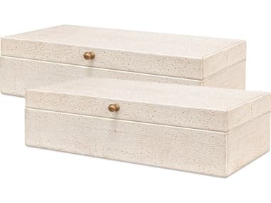 Sarreid Ltd Gatsburg Shagreen Box Osprey White 2 SA540784