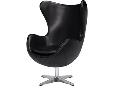 Sarreid Ltd Jacobean Mid 20th Century Egg Chair Black SA54079