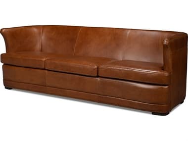Sarreid Ltd Mcmillan Distilled Leather Sofa,Brown SA54087