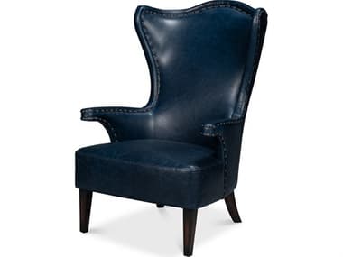 Sarreid Ltd Drake Distilled Leather Chair Blue SA54099