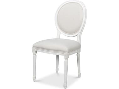 Sarreid Ltd Hugo Oval Side Chair, Cortina White SA54174