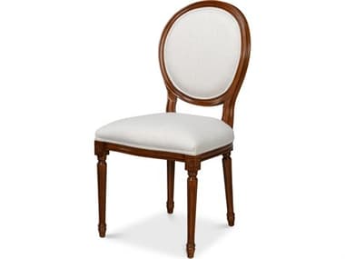 Sarreid Ltd Hugo Oval Side Chair, Old World Walnut SA54178