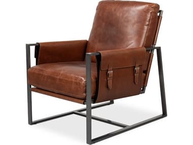 Sarreid Ltd Edmonds Distilled Leather Chair Brown SA54190