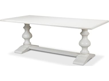 Sarreid Ltd Lionisio Trestle Table Cortina White SAR08579
