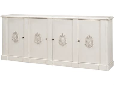 Sarreid Ltd Crested Wall Cabinet White White Finish SAR11037