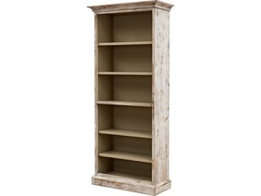 Sarreid Ltd Open Shelf Bookcase, Disrupted White SAR24316