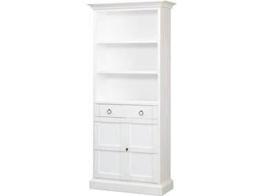 Sarreid Ltd Bookcase With Doors, Cortina White SAR24479
