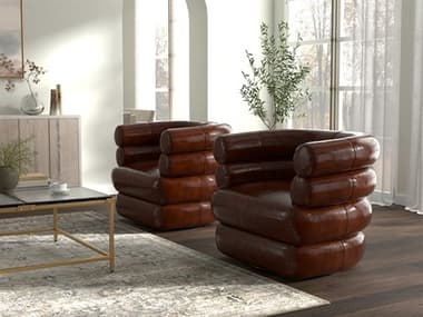 Sarreid Ltd Rondo Chair and Ottoman Set SARONDOLIVSET3