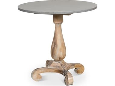 Sarreid Ltd Bistro Table Antique Oak Grey Stone Top SAU090AS