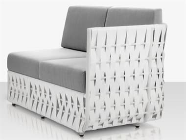 Source Outdoor Furniture Scorpio Aluminum Cushion Right Arm Loveseat in White SCCLSF1026122WHT